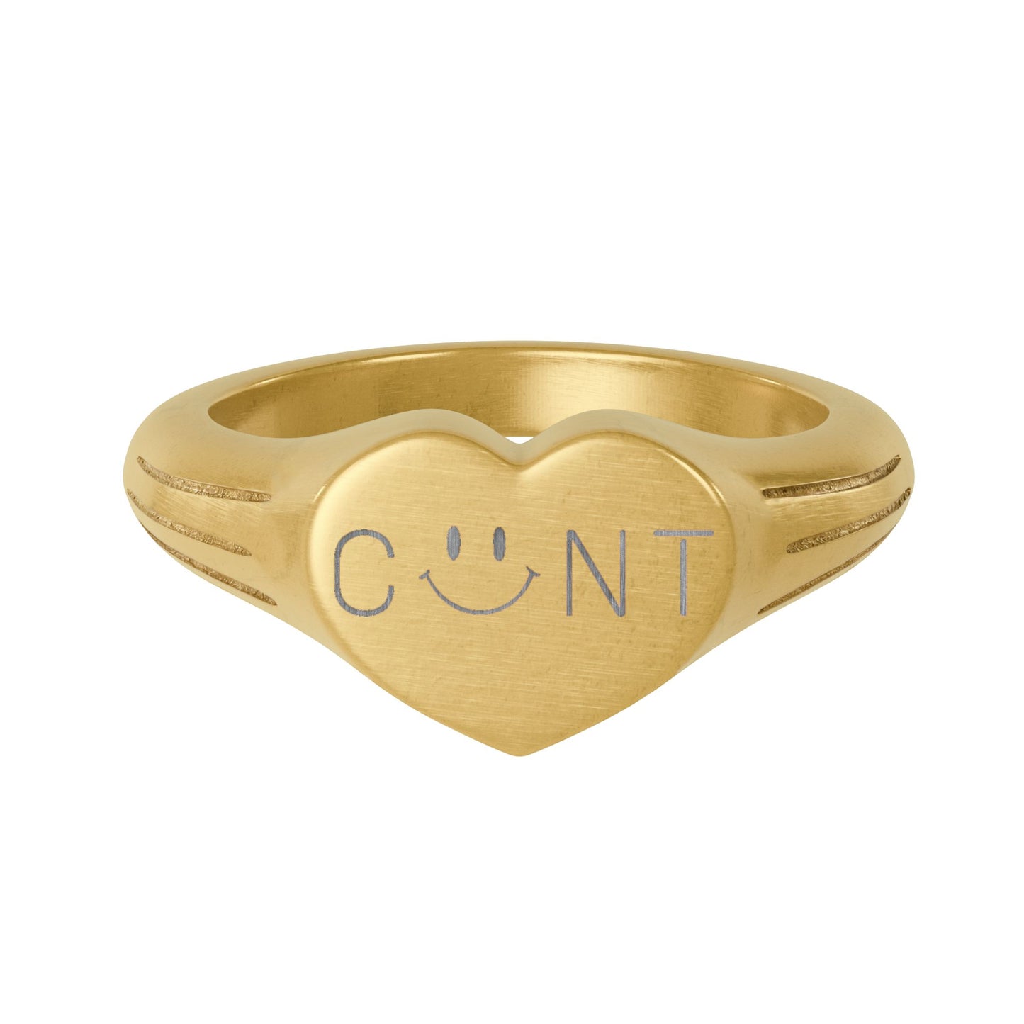 ‘c*nt’ Smiley Signet Ring