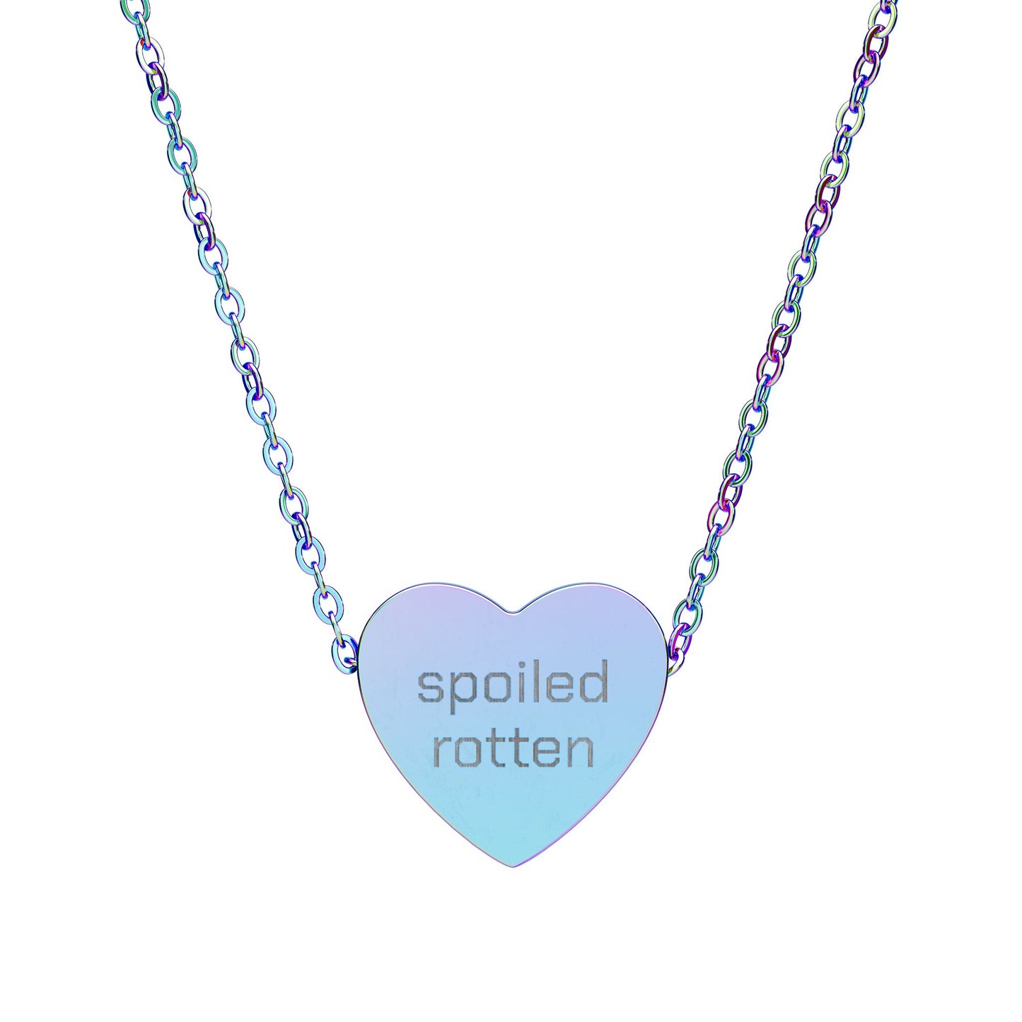 ‘spoiled rotten’ Engraved Heart Pendant