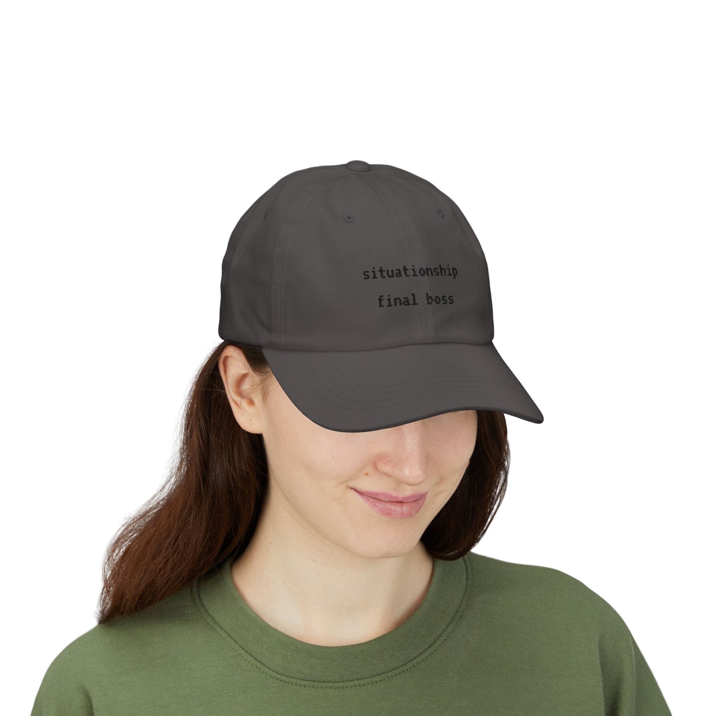 ‘situationship final boss’ Embroidered Classic Dad Cap