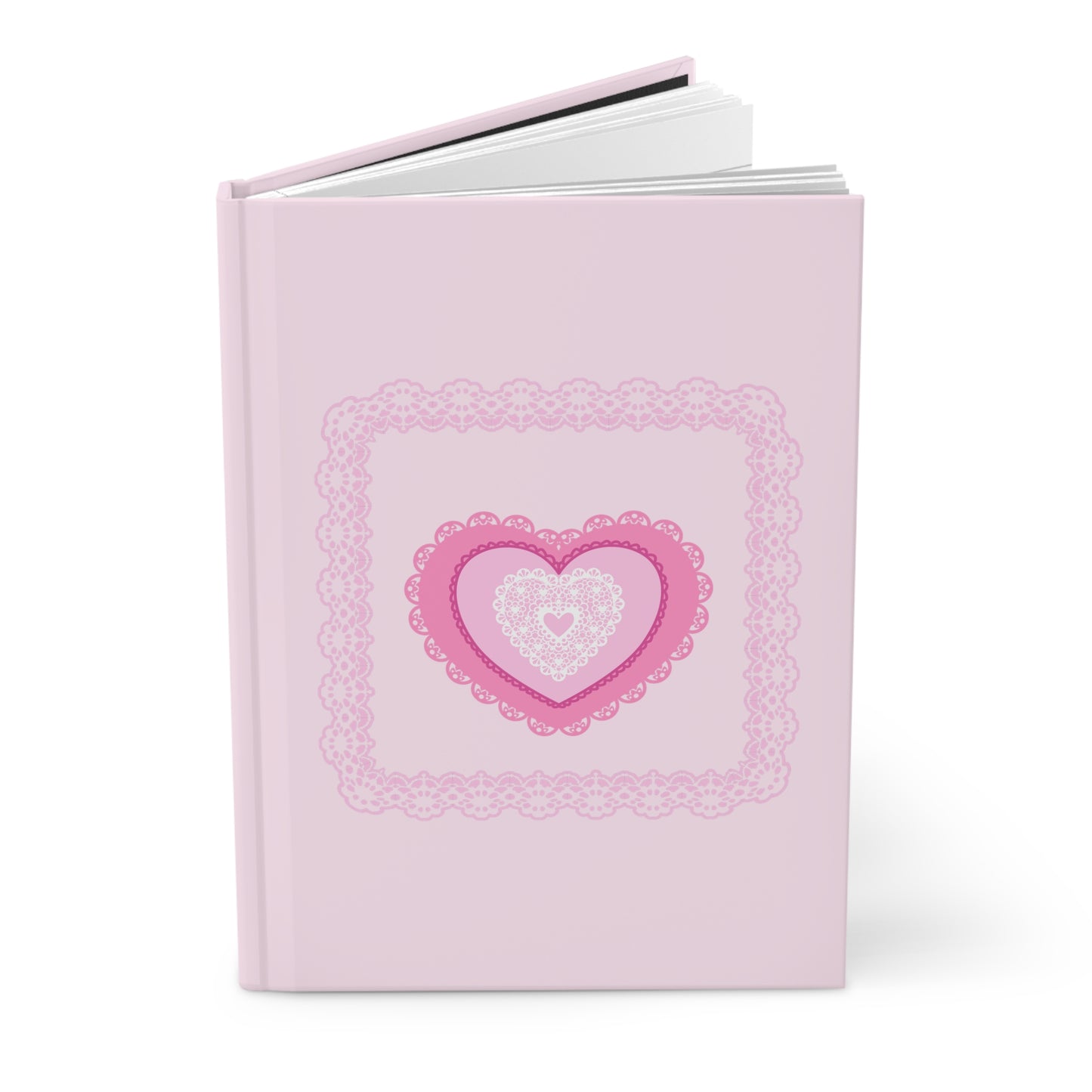 Pink Lacy Heart Hardcover Journal