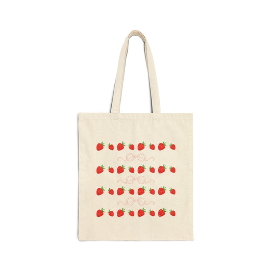 Strawberry Cotton Tote Bag