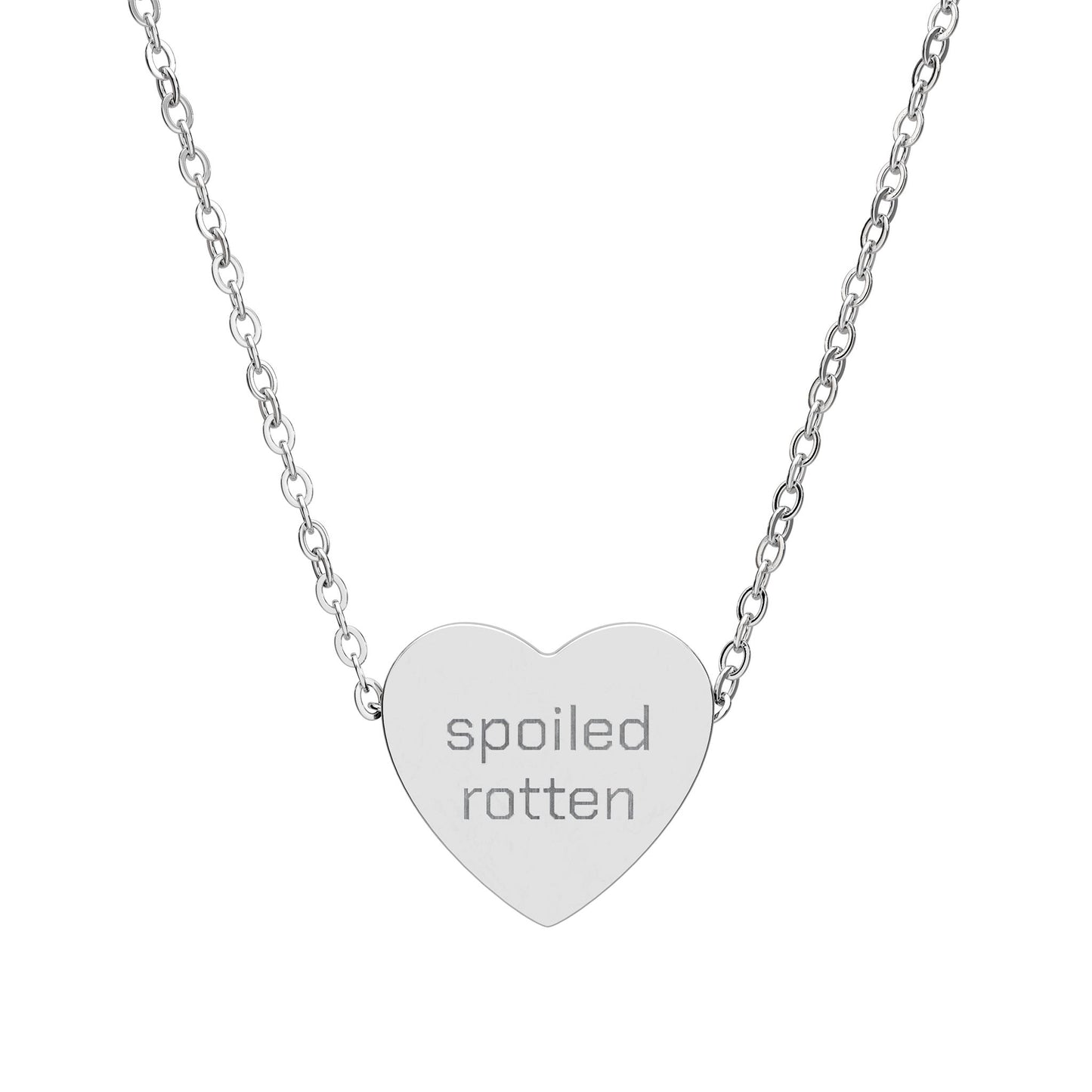 ‘spoiled rotten’ Engraved Heart Pendant