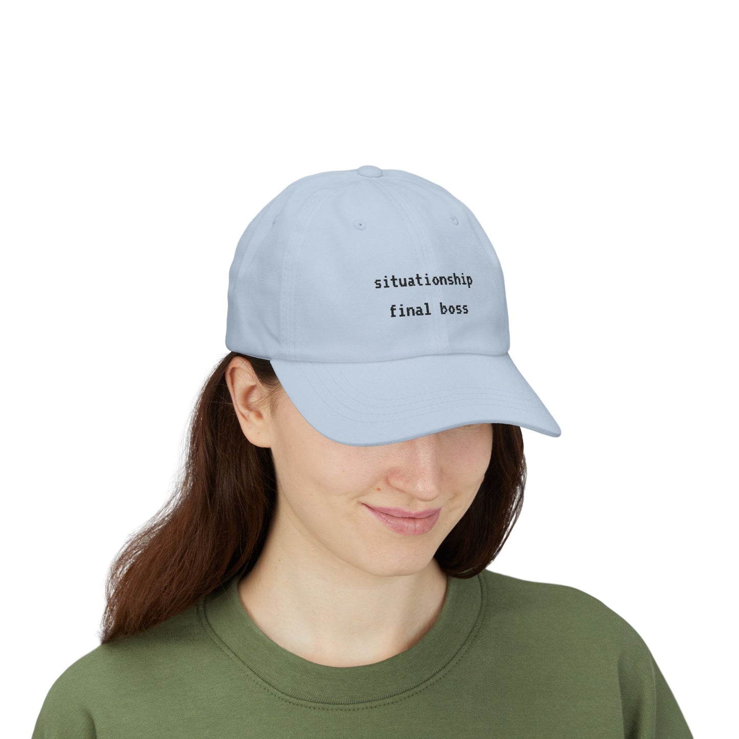 ‘situationship final boss’ Embroidered Classic Dad Cap