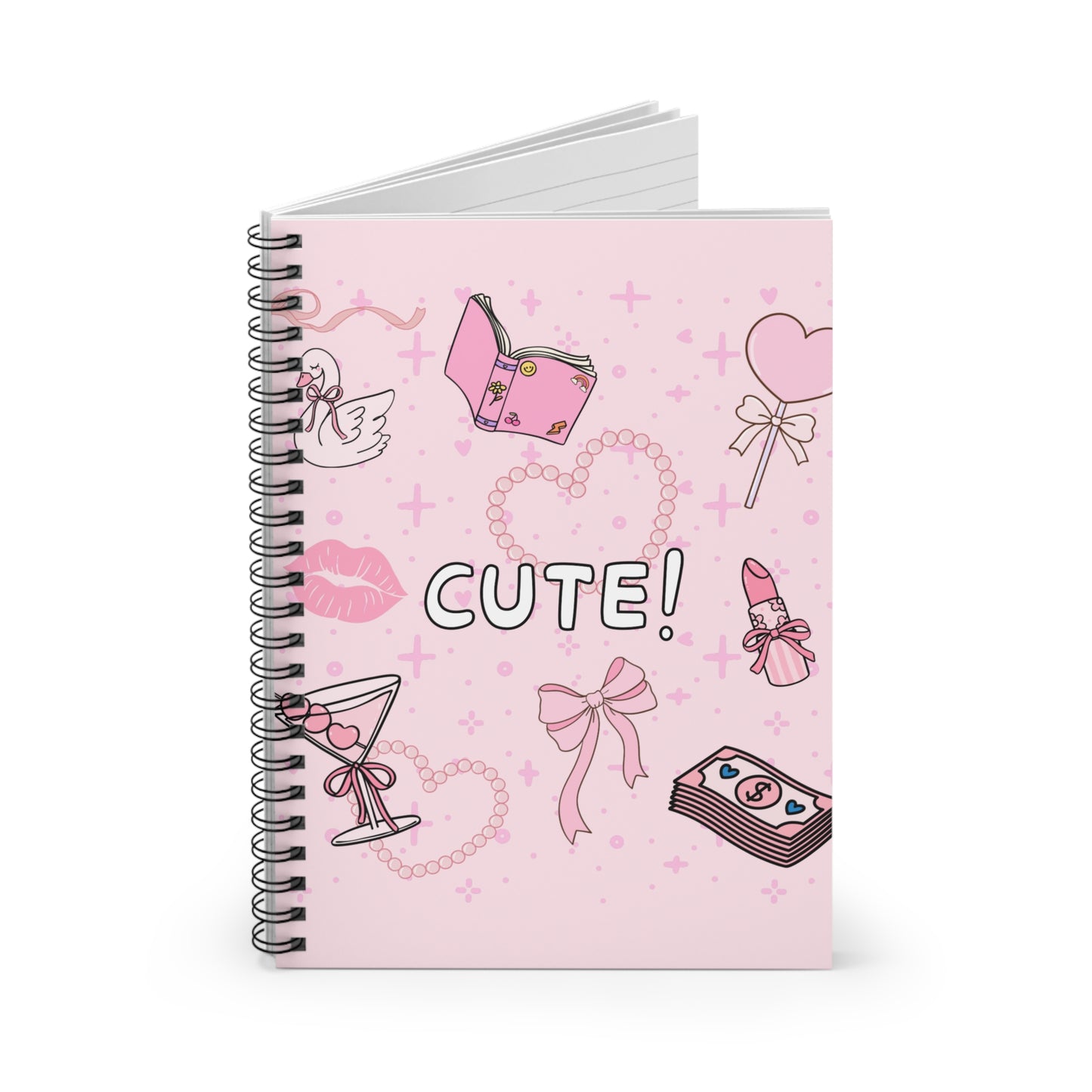 'CUTE!' Pink Spiral Notebook