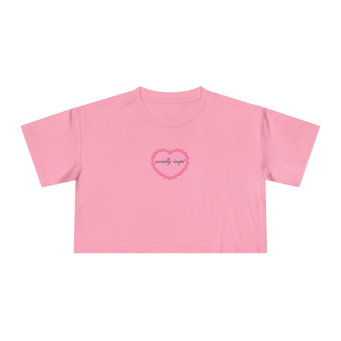 ‘socially inept’ Graphic Crop Top