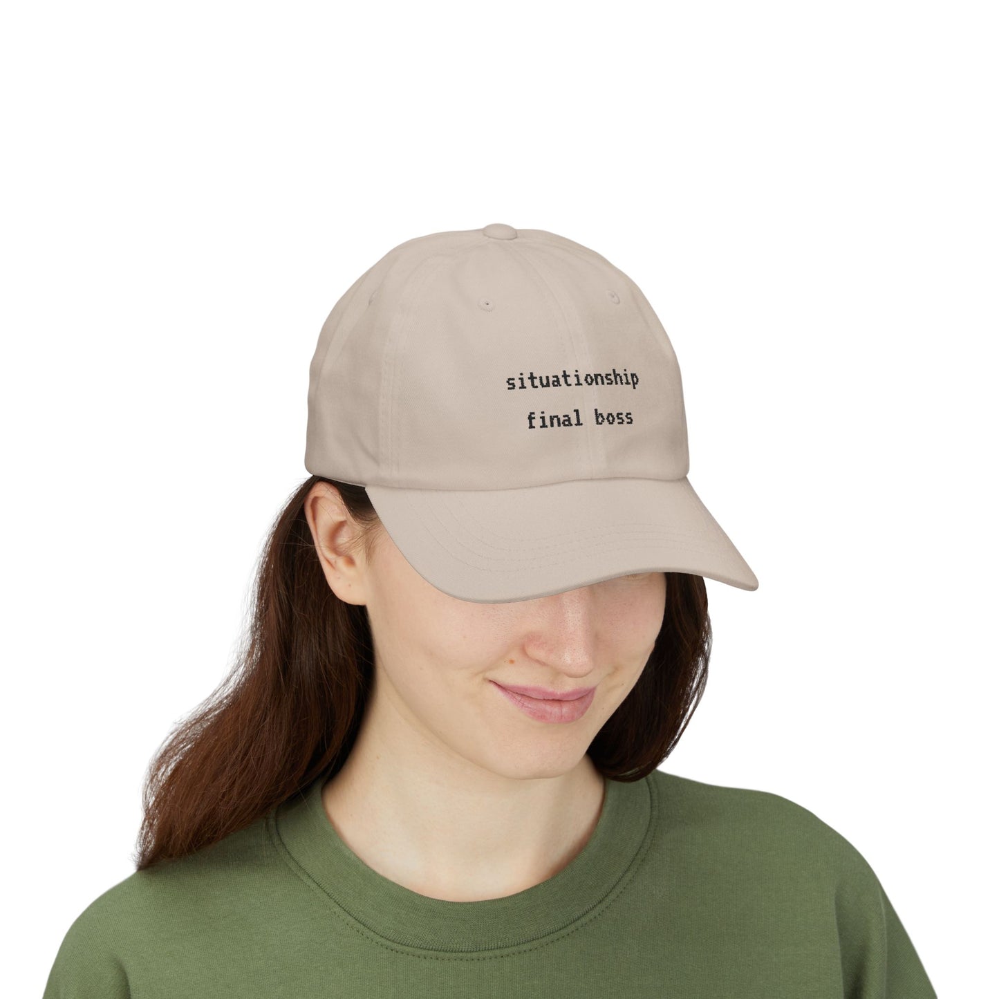 ‘situationship final boss’ Embroidered Classic Dad Cap