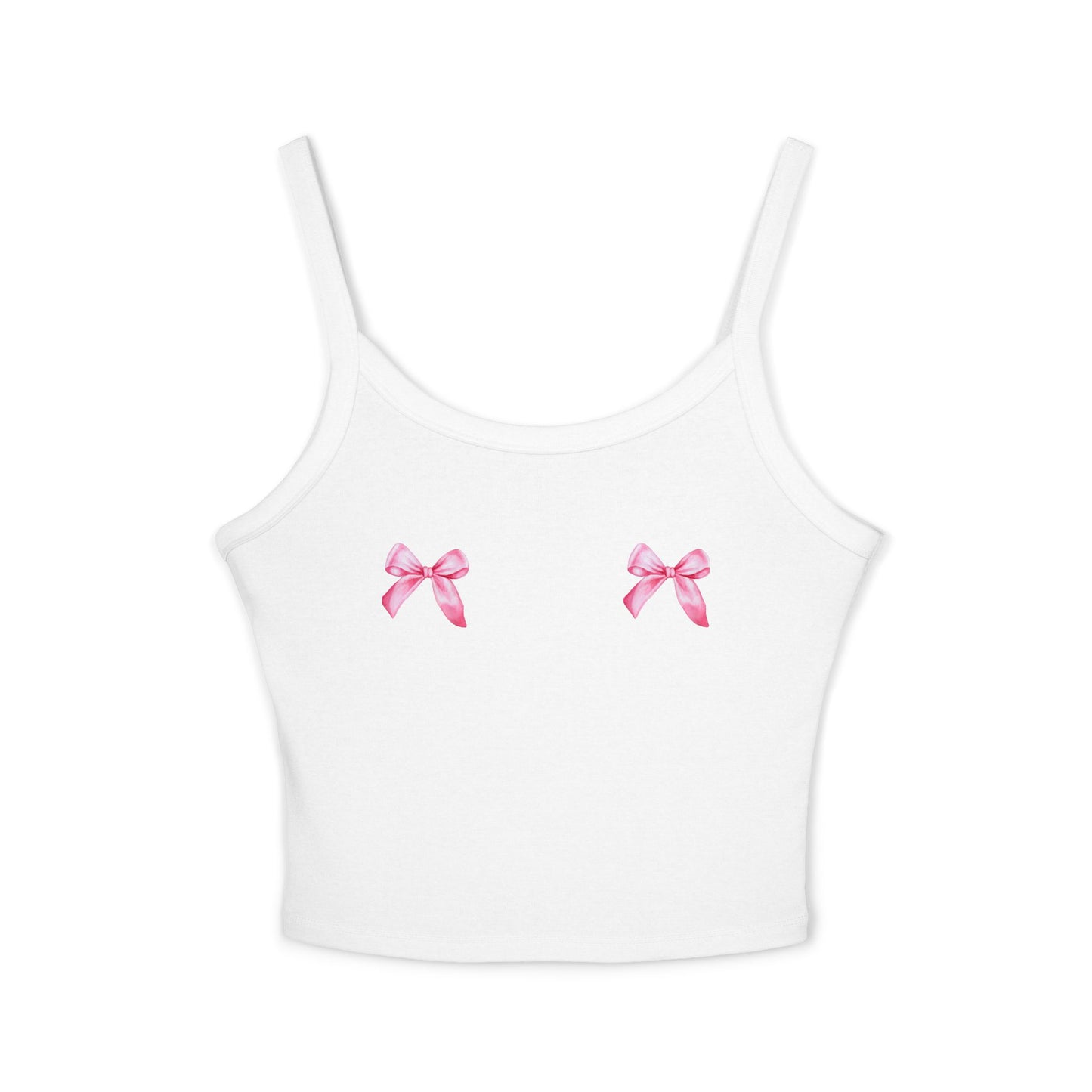 Pink Bow Crop Tank Top