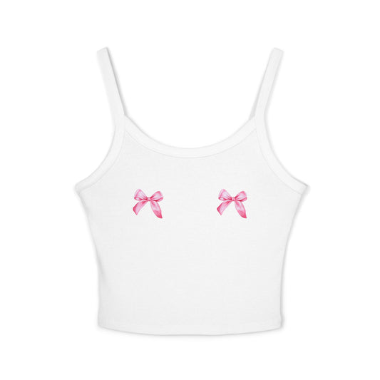 Pink Bow Crop Tank Top