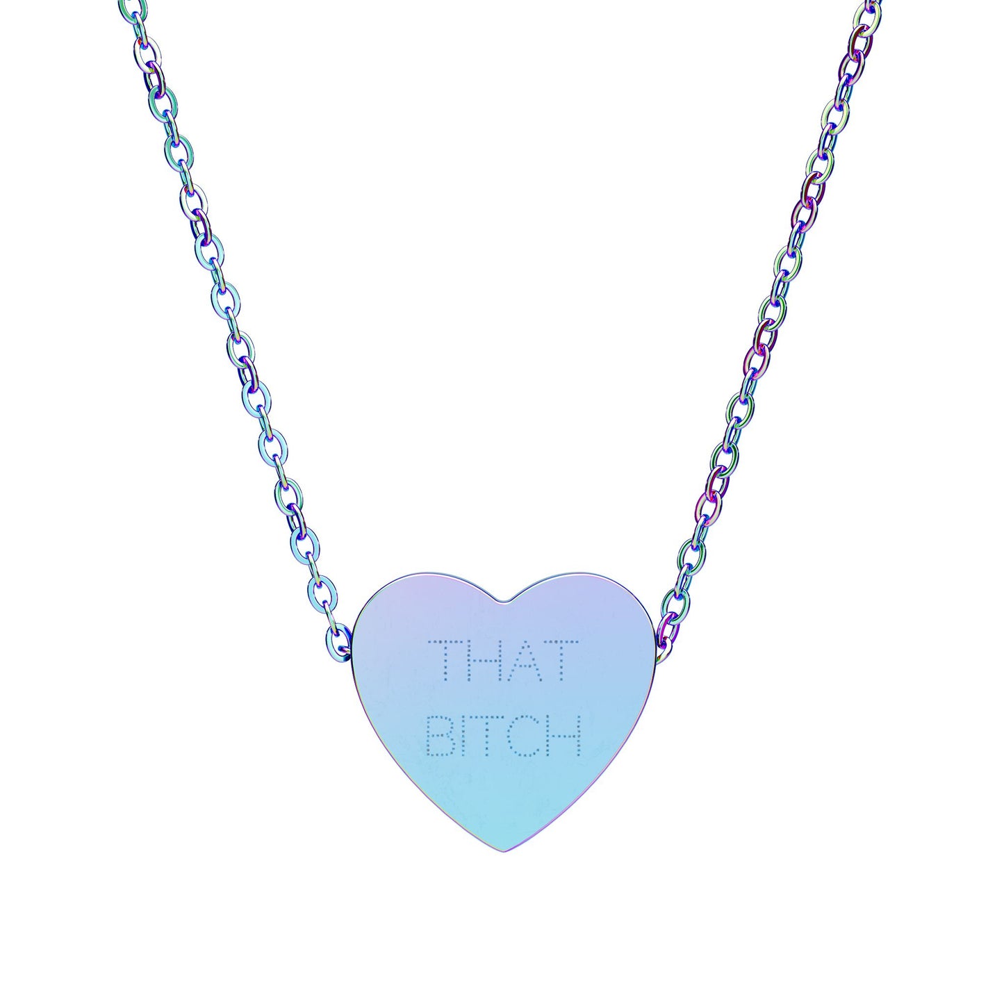 ’that b*tch’ Engraved Heart Necklace
