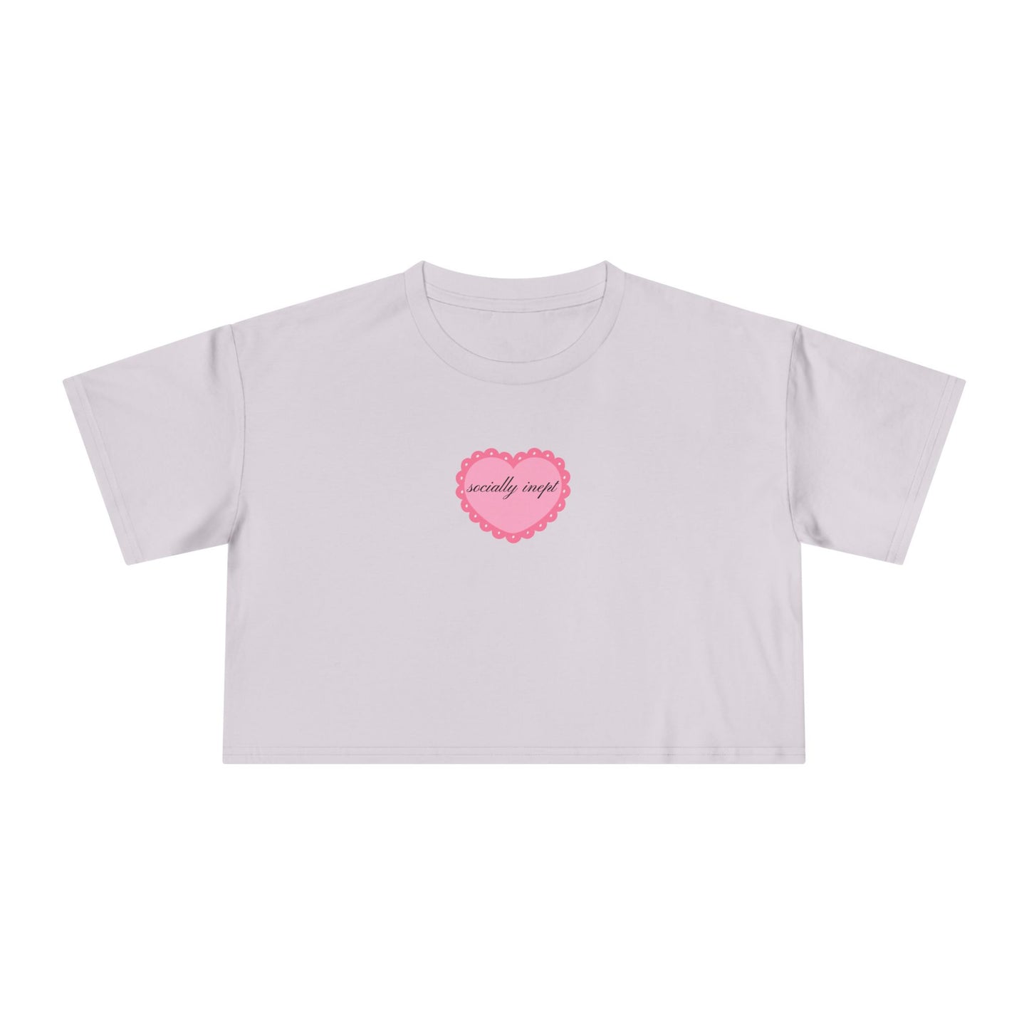 ‘socially inept’ Graphic Crop Top