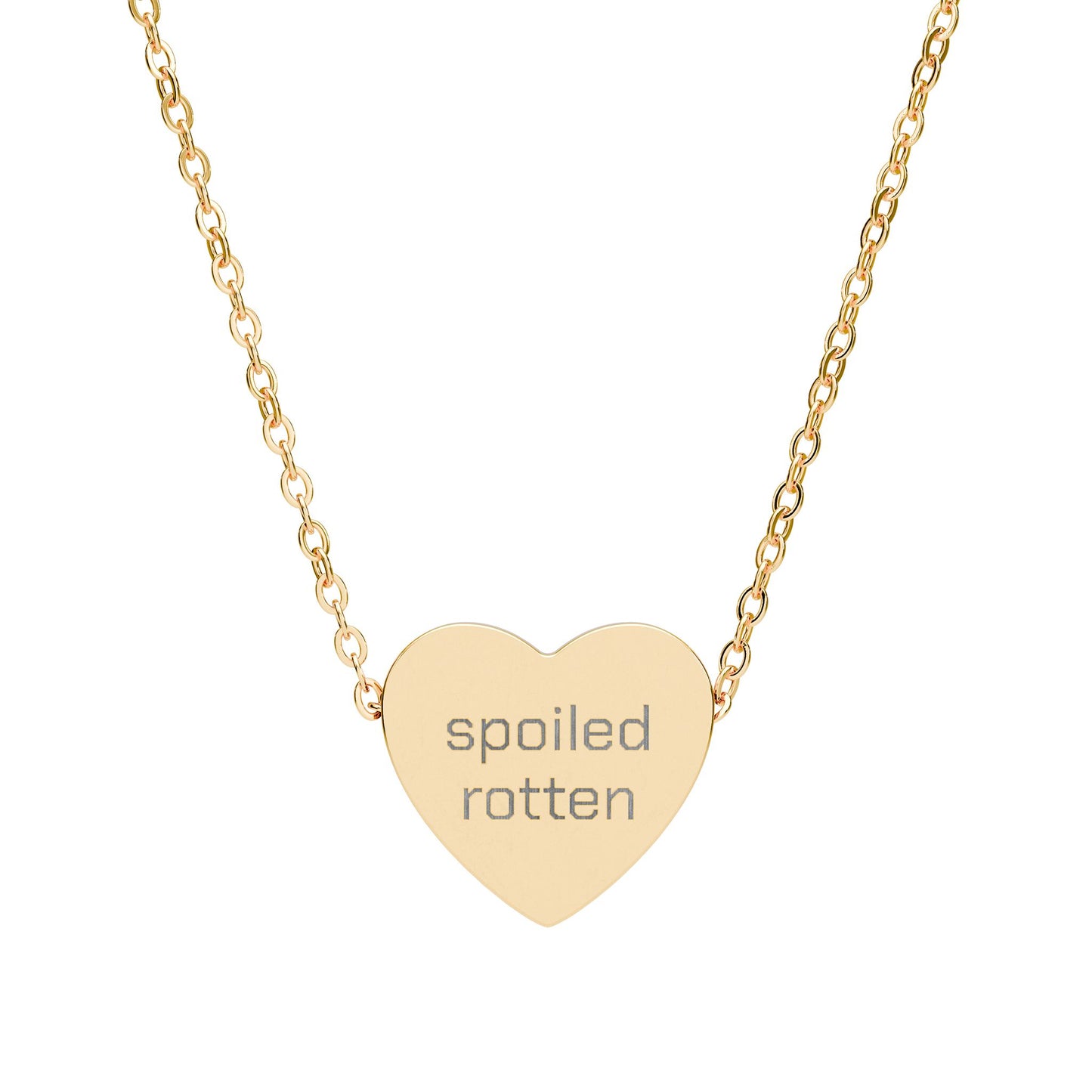 ‘spoiled rotten’ Engraved Heart Pendant