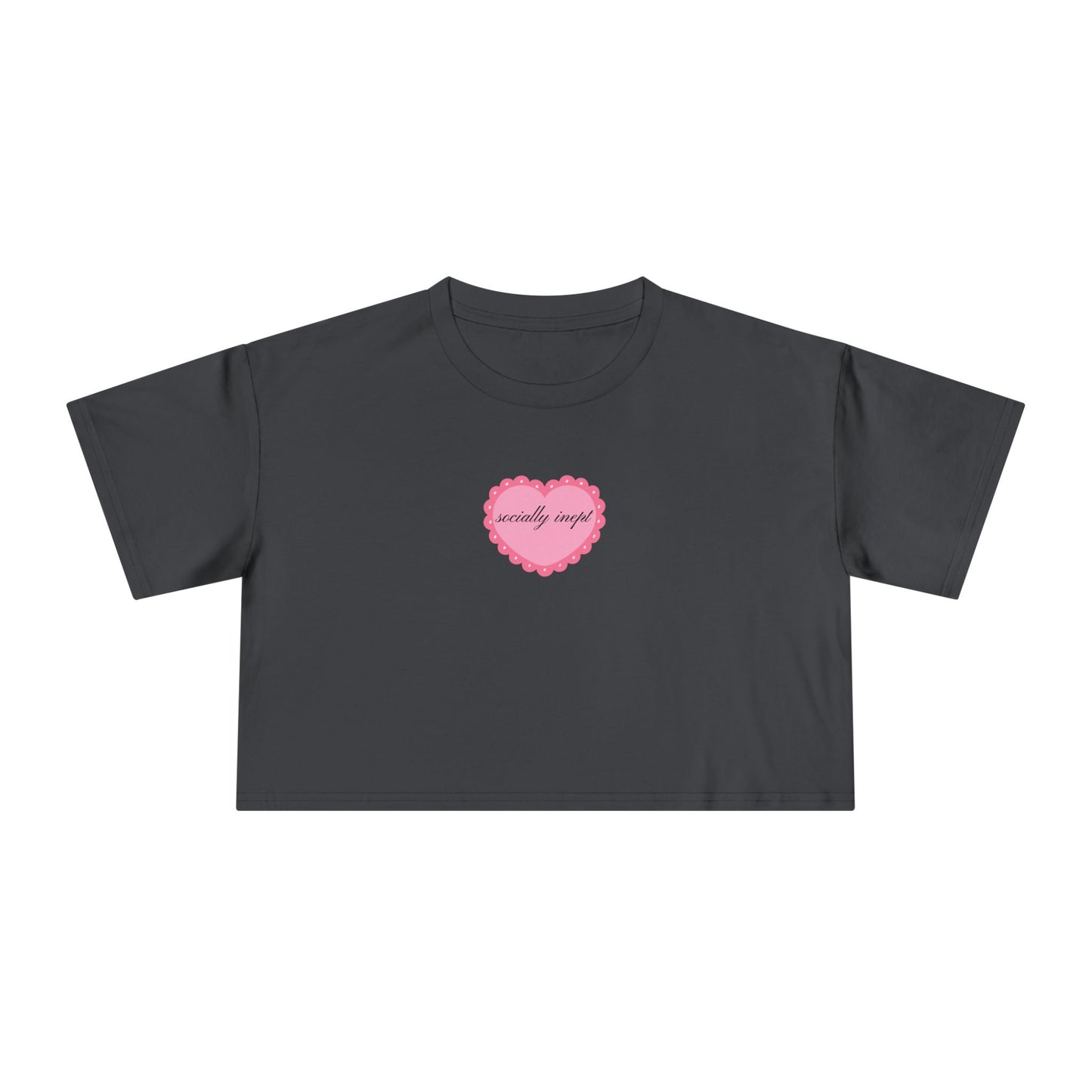‘socially inept’ Graphic Crop Top