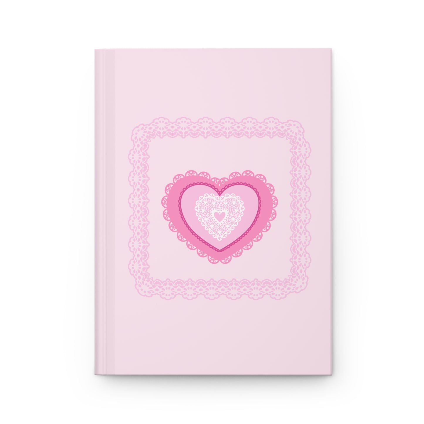 Pink Lacy Heart Hardcover Journal