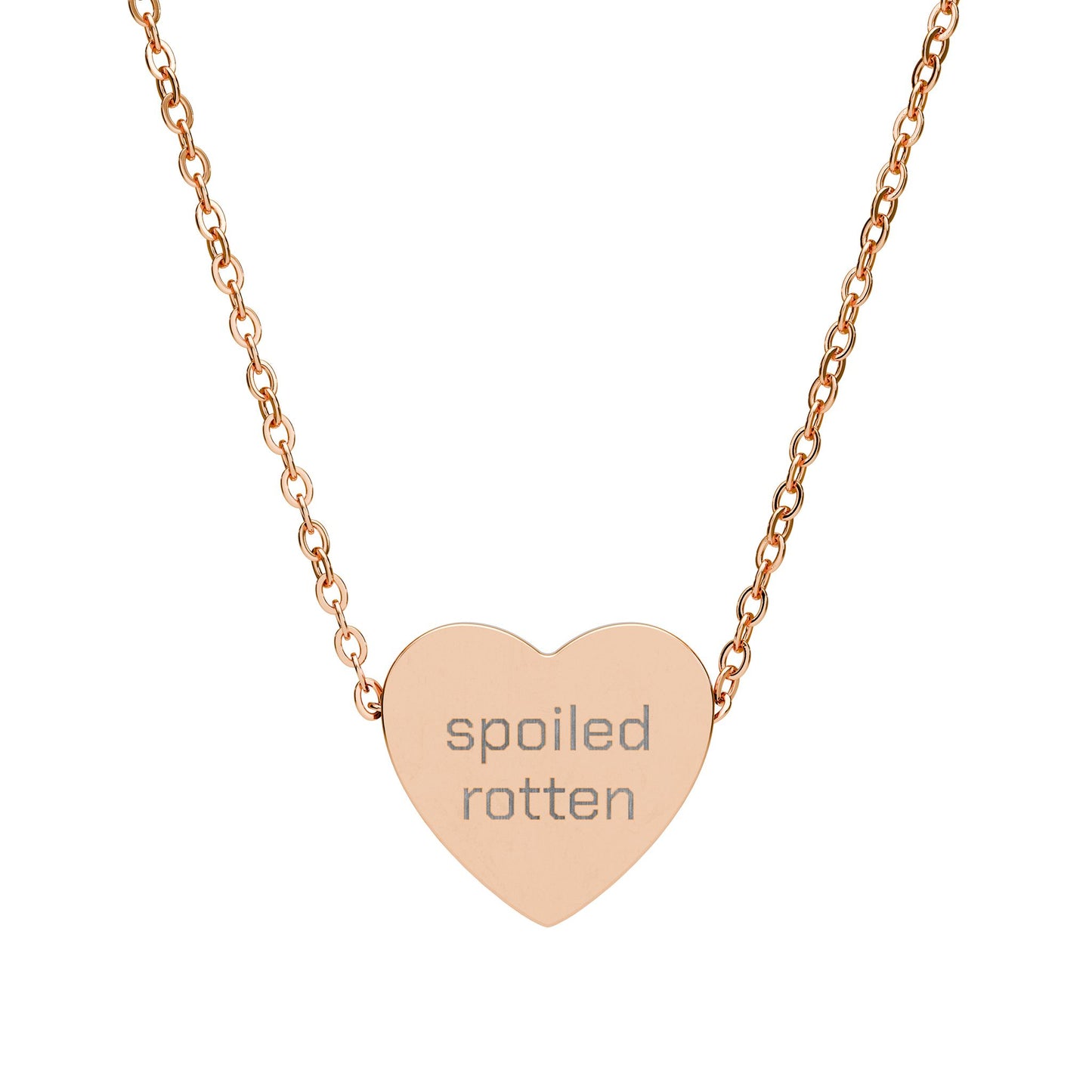 ‘spoiled rotten’ Engraved Heart Pendant