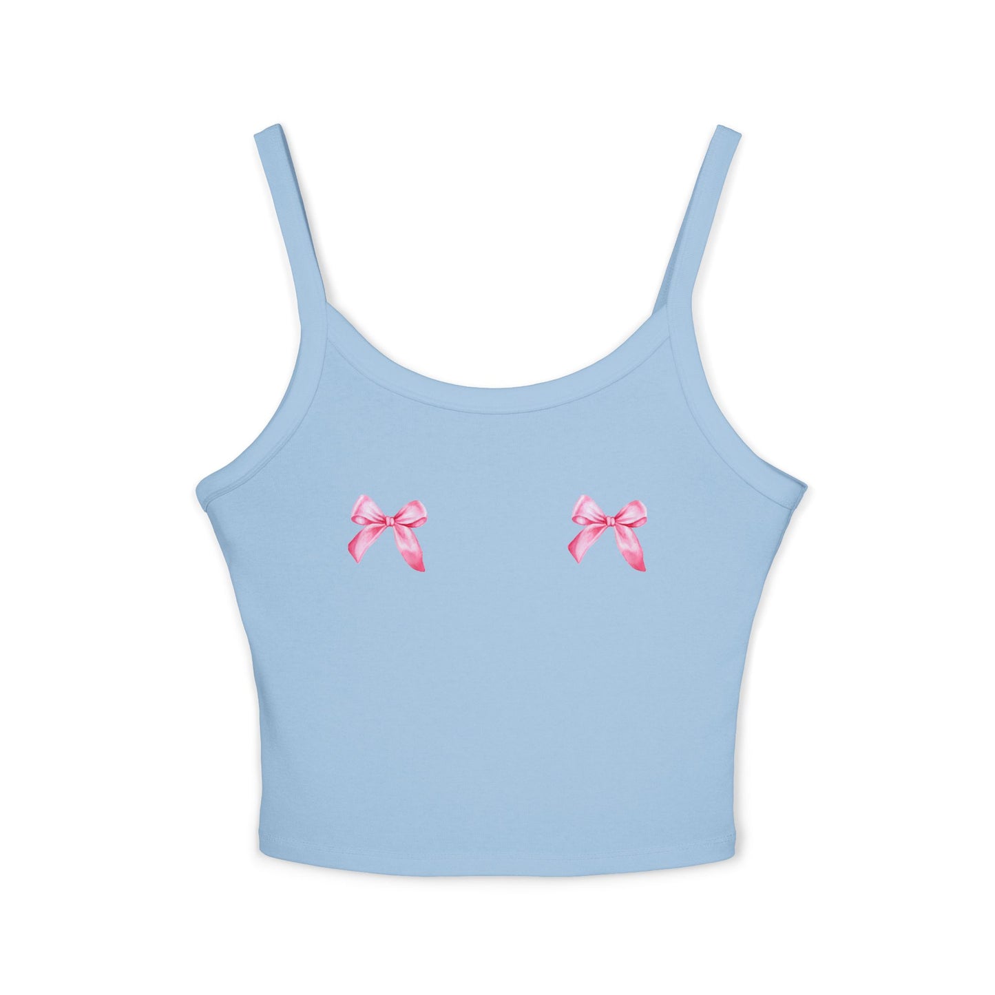 Pink Bow Crop Tank Top