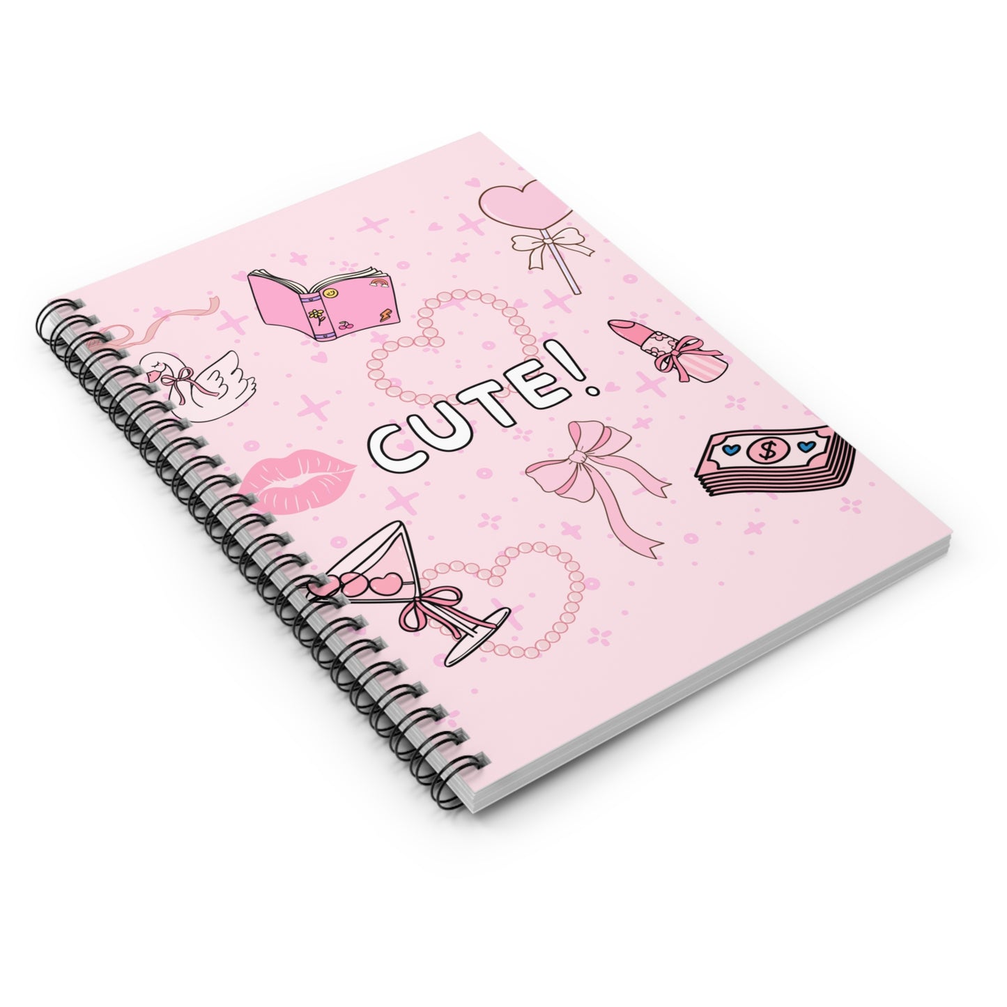 'CUTE!' Pink Spiral Notebook