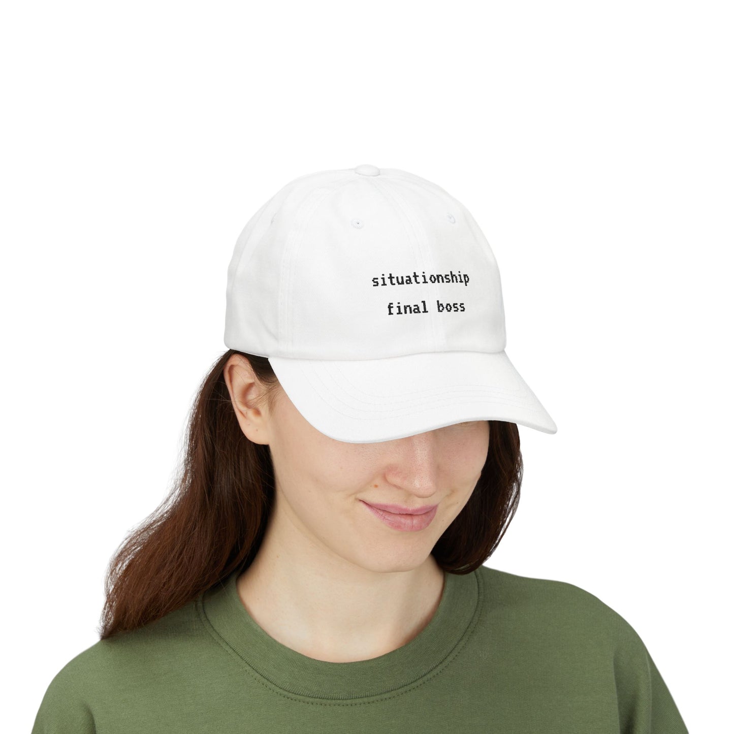 ‘situationship final boss’ Embroidered Classic Dad Cap