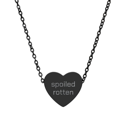‘spoiled rotten’ Engraved Heart Pendant
