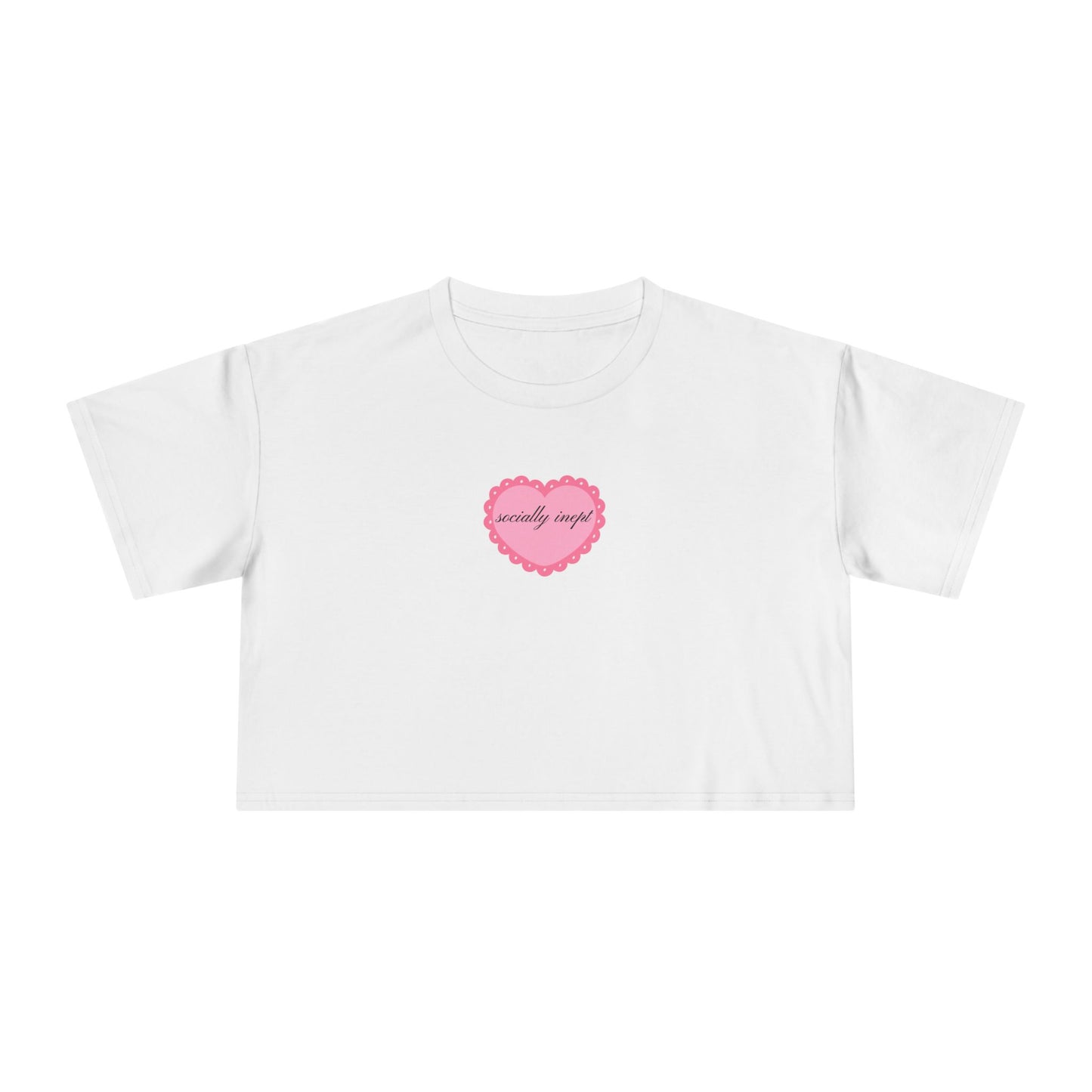 ‘socially inept’ Graphic Crop Top